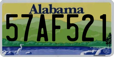 AL license plate 57AF521