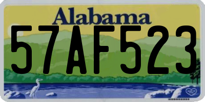 AL license plate 57AF523
