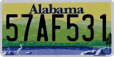 AL license plate 57AF531