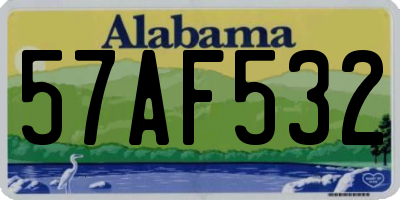 AL license plate 57AF532