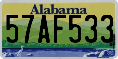 AL license plate 57AF533