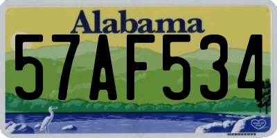 AL license plate 57AF534