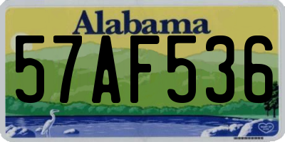 AL license plate 57AF536