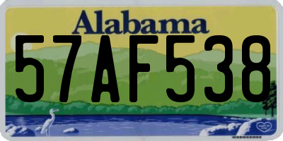 AL license plate 57AF538