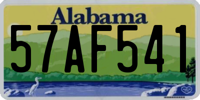 AL license plate 57AF541