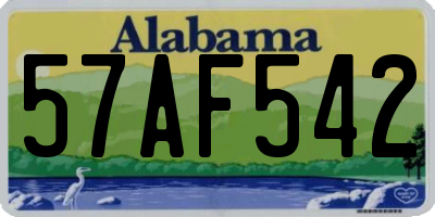 AL license plate 57AF542