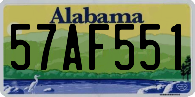 AL license plate 57AF551
