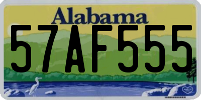 AL license plate 57AF555