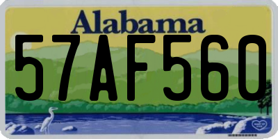 AL license plate 57AF560