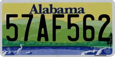 AL license plate 57AF562