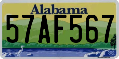 AL license plate 57AF567