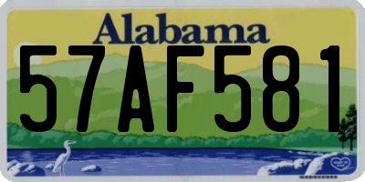 AL license plate 57AF581