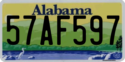 AL license plate 57AF597