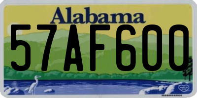 AL license plate 57AF600