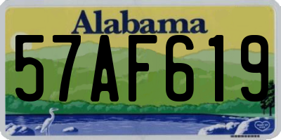 AL license plate 57AF619