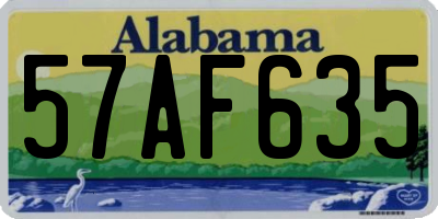 AL license plate 57AF635