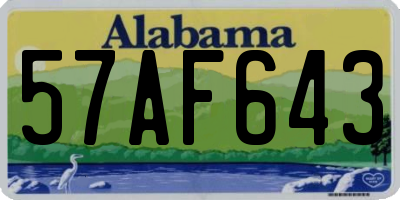 AL license plate 57AF643