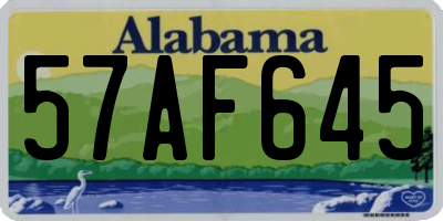 AL license plate 57AF645