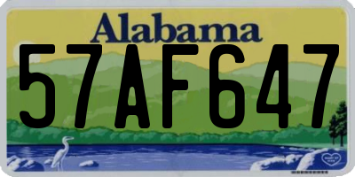 AL license plate 57AF647