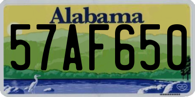 AL license plate 57AF650