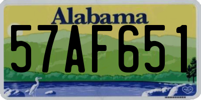 AL license plate 57AF651
