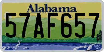 AL license plate 57AF657