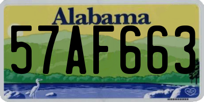 AL license plate 57AF663
