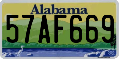 AL license plate 57AF669
