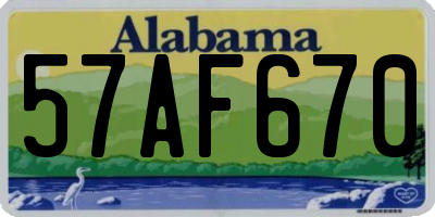 AL license plate 57AF670