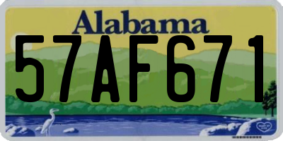 AL license plate 57AF671