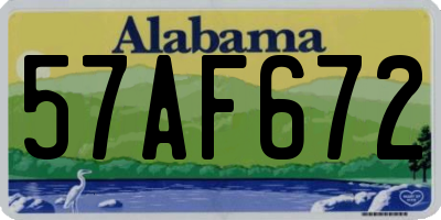 AL license plate 57AF672