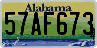 AL license plate 57AF673