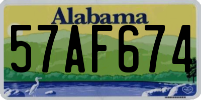 AL license plate 57AF674