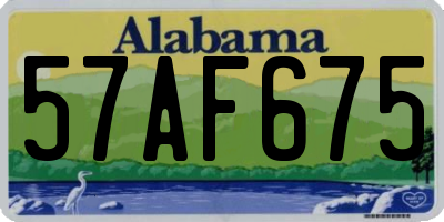 AL license plate 57AF675
