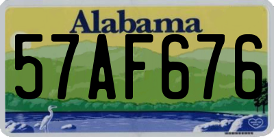 AL license plate 57AF676
