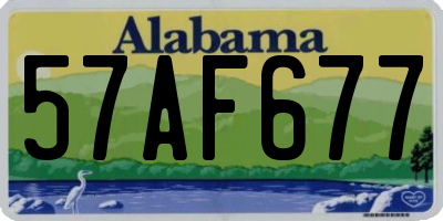 AL license plate 57AF677