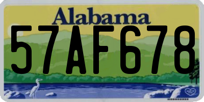 AL license plate 57AF678