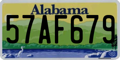 AL license plate 57AF679