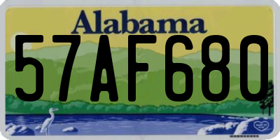 AL license plate 57AF680