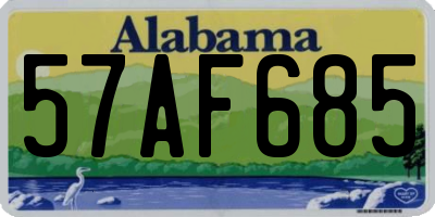AL license plate 57AF685