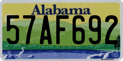 AL license plate 57AF692
