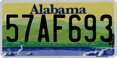 AL license plate 57AF693