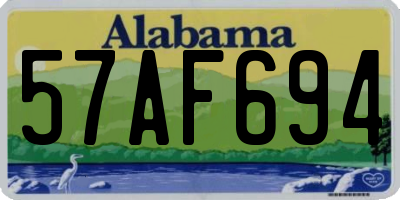 AL license plate 57AF694