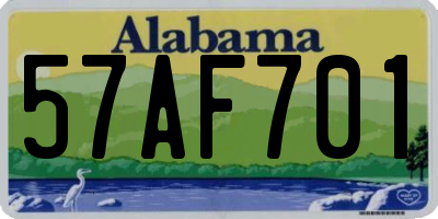 AL license plate 57AF701