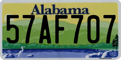 AL license plate 57AF707