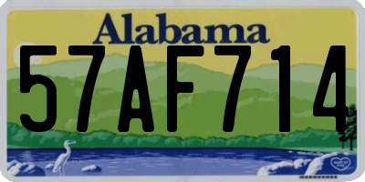 AL license plate 57AF714