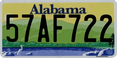 AL license plate 57AF722