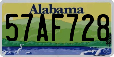 AL license plate 57AF728