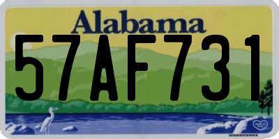 AL license plate 57AF731