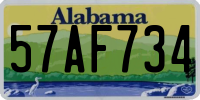 AL license plate 57AF734